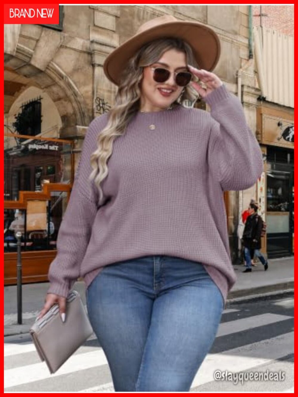 Oversized Knit Ribbed Pullover Tunic Sweater - Picture 2 of 6